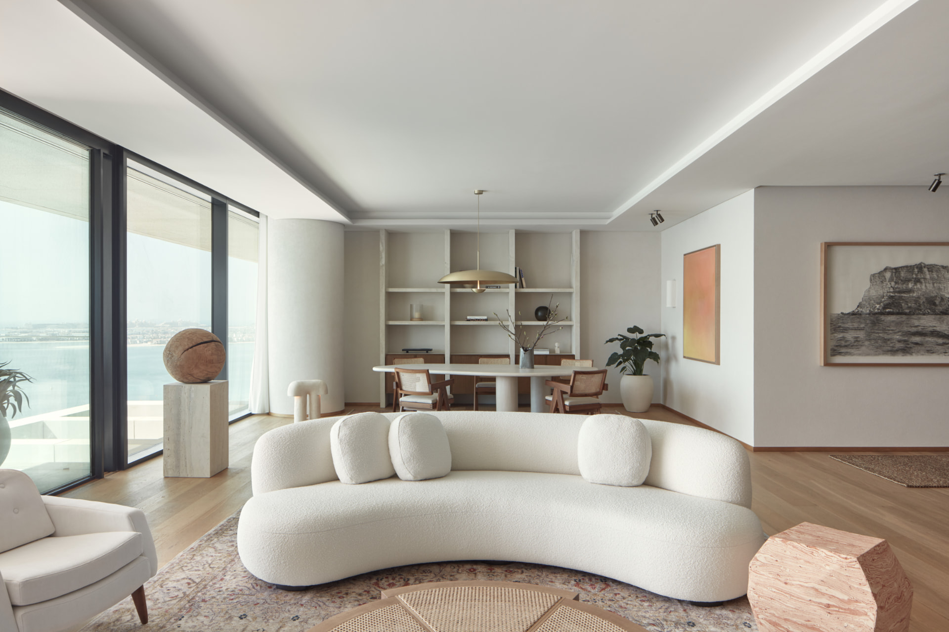 One Palm Show Apartment — sea-view living and dining, Palm Jumeirah, Dubai
